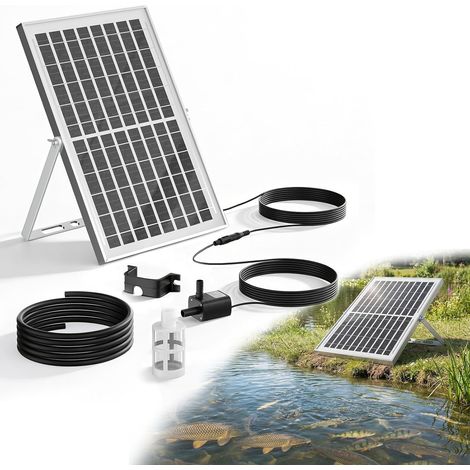 Aérateur de bassin - Pompe à oxygène solaire - 9V10W Pompe à air Solaire pour Aquarium - pour la Circulation de l'eau dans Le Jardin, pêche, hydroponique (1/5)