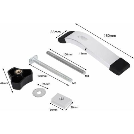 Lot de 2 Rail - Aluminium T-Track Clamp T Track Jeu de pinces de maintien à action rapide en métal, pour outil de travail du bois T-Slot (1/3)