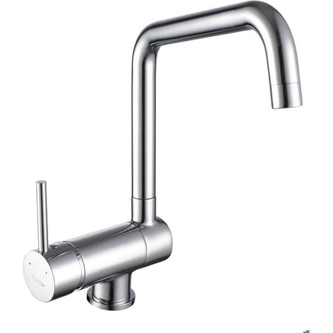 Mitigeur Cuisine - Bec Rabattable Orientable - Monotrou - Laiton Chromé - Hauteur Sous Bec 220 mm - 1 Pièce