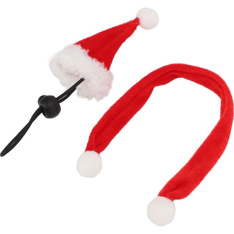 Ensemble bonnet et écharpe en flanelle ajustable pour reptiles, costume de Noël pour hamsters, lézards et cochons d'Inde (1/5)