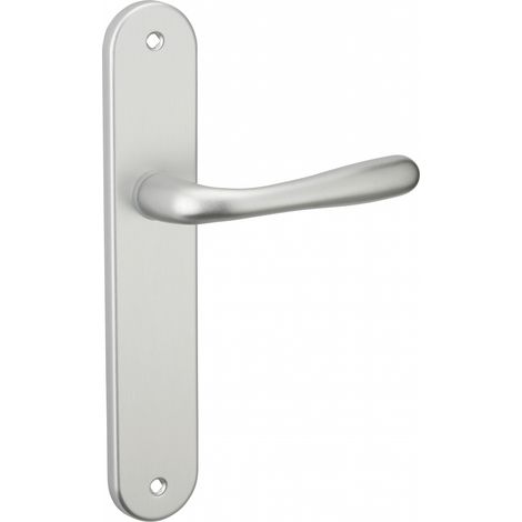 Thirard – Ensemble de poignées pour porte intérieure Pelope – Acier embouti argent – Carré 7mm – Entr'axes 195mm – Installation facile (1/2)