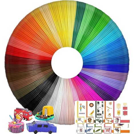 3D-Stift-Filament-Nachfüllungen, 20 helle Farben, hochpräziser Durchmesser, verstopfungsfrei und kindersicher, geeignet für 3D-Doodler-Stifte (328 ft)