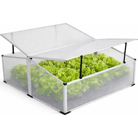 Doppeldach Frühbeet Alu 120x100x40/30CM-MMC4347-neu