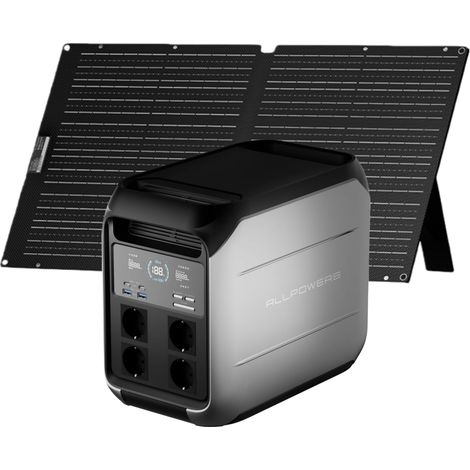ALLPOWERS P1800 Generador Solar con 100W Panel Solar, Estacion de energia portatil 1024Wh LiFePO4 Batería, 4 Salidas AC 1800W (3600W Pico), para Camping, Viajes, RV, Emergencia, Corte de Energía (1/5)