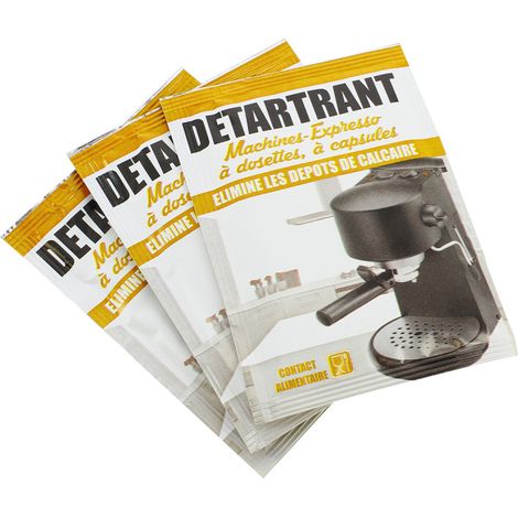 Lot de 3 sachets de détartrant pour cafetière universel F01261 pour Cafetière - Expresso broyeur
