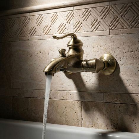 PaulGurkes Robinet de baignoire en laiton antique avec inverseur Retro Nostalgie (1/5)