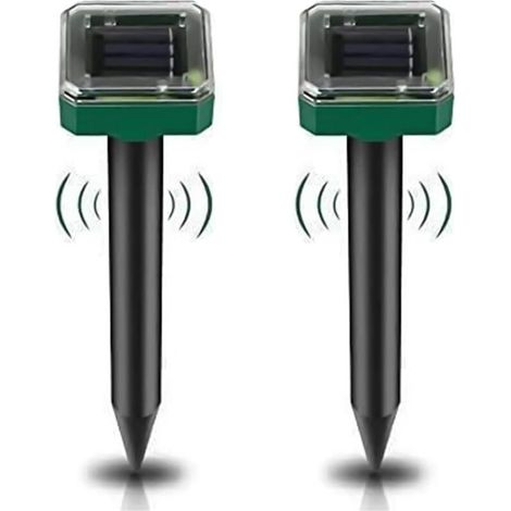 Lot de 2 répulsifs anti-taupes à énergie solaire pour jardin, répulsif antiparasitaire étanche IP65 pour gopher, campagnol et serpent – Répulsif animal haute sensibilité pour pelouse, jardin, cour (1/5)
