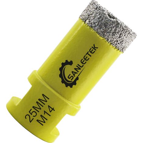 Foret Diamant Carrelage 25mm Brasé Sous Vide Scie Cloche Diamant pour Céramique Porcelaine Marbre Granit Perçage à Sec M14 Filetage (1/5)