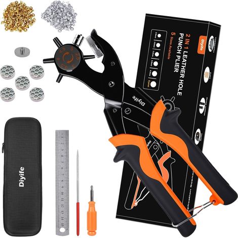 2 en 1 Kit de Pince Perforatrice, Avec Pince à Œillets 4,5 mm (1/5)