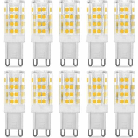 10er-Pack G9-LED-Lampen, warmweiß (3000 K), 5 W, Lichtleistung entspricht 40-W-Halogenlampen (420 Lumen), nicht dimmbar