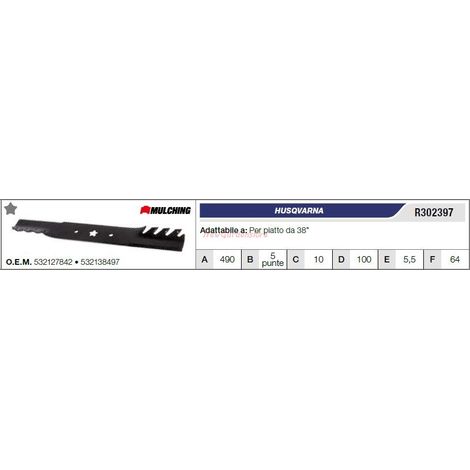 Lama HUSQVARNA trattorino tagliaerba rasaerba tosaerba piatto da 38" R302397