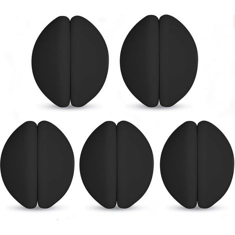 Poids magnétiques pour rideau de douche, bas alourdi avec revêtement en silicone antirouille, empêche le rideau de douche de bouger avec le vent, convient pour rideaux et nappes (noir, 5 paires) (1/5)