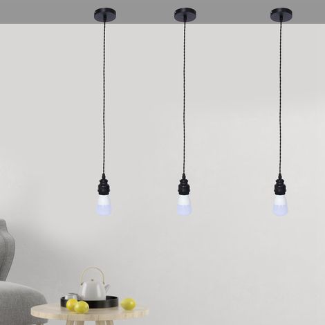 Suspension en fer style rétro E27 90-250V pour café, bar ou couloir (1/5)