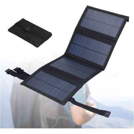 Tragbares 20-W-Solarpanel faltbares USB-Solarpanel-Ladegerät IP65 wasserdicht USB 5V Ausgang ausgeklappte Solarpanels 480 x 185 mm für Handy usw (1/5)