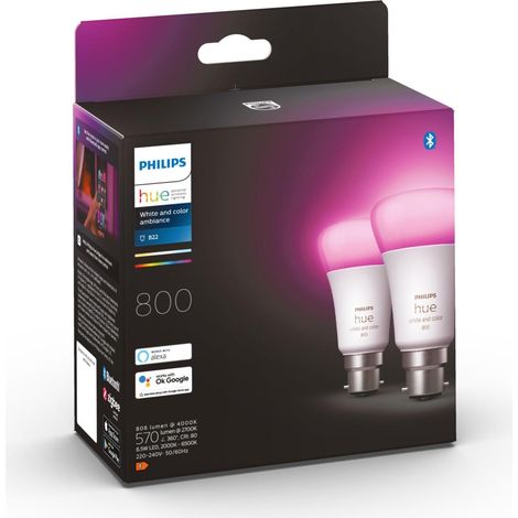 Ampoule LED B22, 800lm, Pack de 2, Multicolore (1/2)