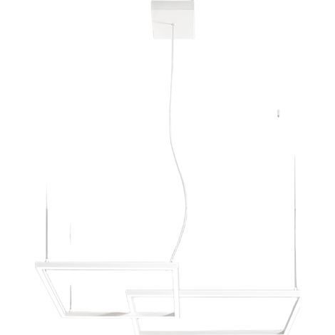 Suspension Led Moderne 64W En Aluminium Blanc Mat, Design Géométrique Avec Sélecteur Cct Intégré Pour Lumière 3000K-6000K Par La Marque Perenz (1/2)