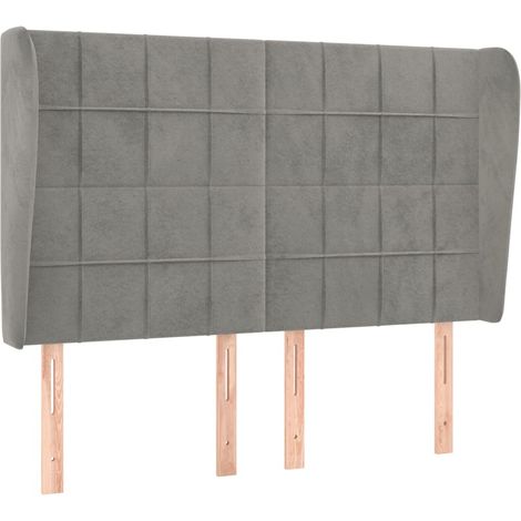 Maison Exclusive - Testiera ad Orecchio Grigio Chiaro 147x23x118/128 cm in Velluto