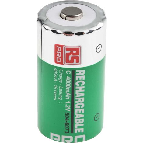 Accumulateur C NiMH, 4Ah 1.2V, RS PRO ( Prix pour Paquet de 2 ) (1/2)