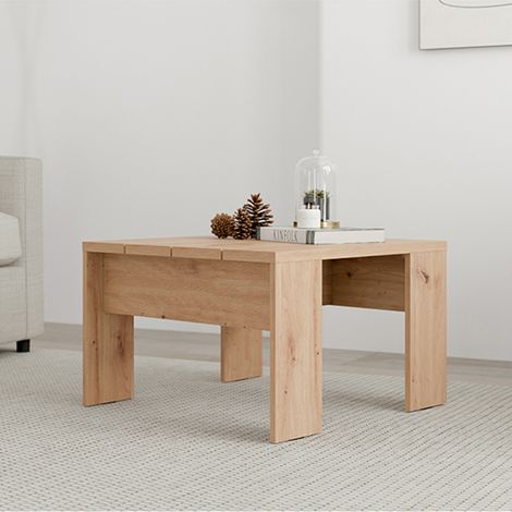 Wohnzimmertisch Magre, quadratisch, Platte Braun, Gestell Eichenholzoptik, 67x67x43h cm Braun Eichenholzoptik (1/5)