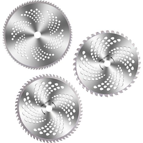 Lames de rechange pour débroussailleuse à gazon (3 pièces) : 40, 60 ou 80 dents, en acier allié. (1/5)