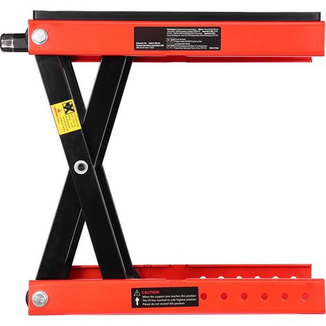Support Moto 1200lbs, Cric Scissor Large Plate, Hauteur 4.1-15in, Acier Renforcé, avec Cliquet et Manivelle pour ATV et Motocross (1/5)