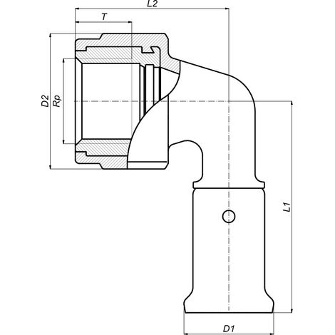 Henco Winkel 90 IG 16x3/8"