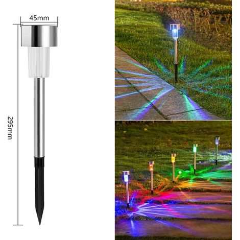 (1 pièce - Argent - Multicolore) Lampe solaire d'extérieur pour jardin, étanche, compatible avec allées, terrasses, patios et jardins. (1/5)