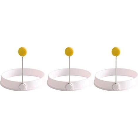 3-teilige Silikon-Backform für Spiegeleierringe mit Griff, geeignet für Omeletts, Spiegeleier und Kuchen. (1/4)
