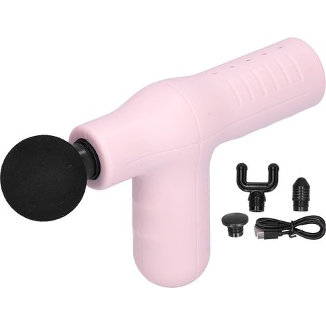 Pistolet de massage électrique portatif, masseur à percussion pour soulager les douleurs musculaires des athlètes et pour l'entraînement, 7,4 V (rose) (1/5)