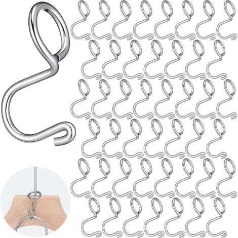45 Pièces Crochets de Connecteur de Cintre Crochets d'Extension de Cintre en Métal Mini Crochet de Cintre en Cascade Clips d'Extension de Cintre de Tenue en Métal pour Placard en Bois (1/5)