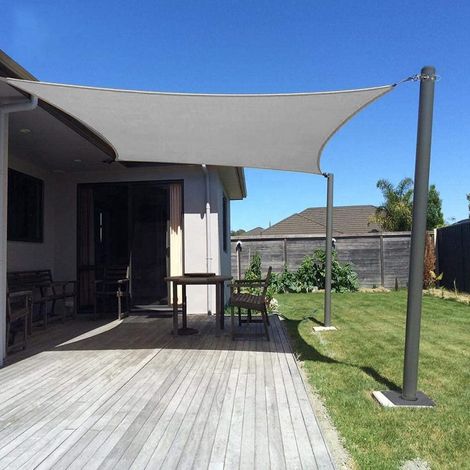 Voile d'ombrage Rectangulaire, 3x3M Toile Ombrage Imperméable Protection des Rayons UV à 95%, Auvent - Protection Solaire pour Jardin, Terrasse, Camping, Balcon (Gris) (1/5)