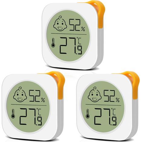 Set di 3 termometri da interno con display LCD digitale per soggiorno, camera da letto, ufficio, cameretta dei bambini, ecc. (1/5)
