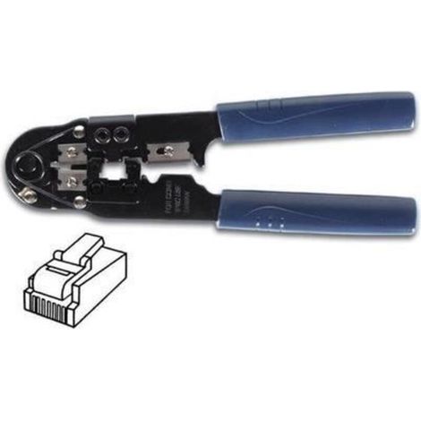 Pince A Sertir - Pour Connecteurs Modulaires RJ45 - Kit De Lames De Remplacement Inclus - 1 Pièce