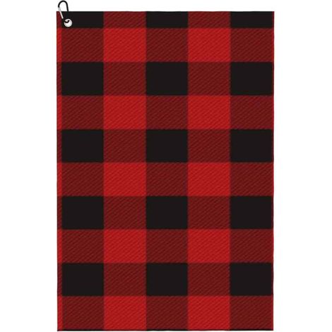 Serviette de golf à carreaux Noël pour homme – microfrire gaufrée, accessoire de golf (1/5)