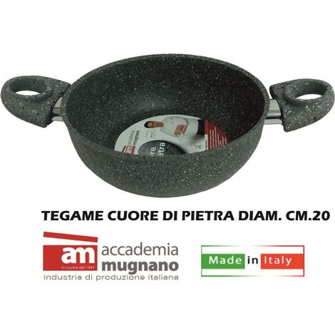 Tegame Antiaderente 2 Manici Cuore di Pietra 20 cm Accademia Mugnano
