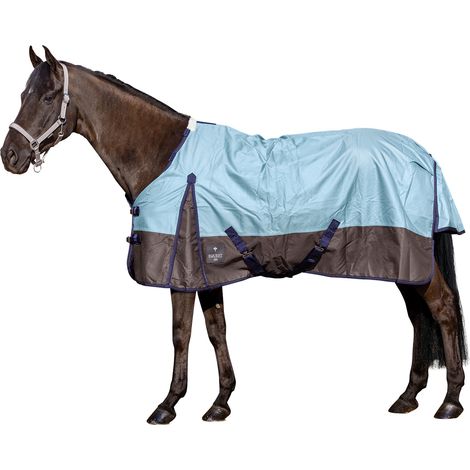 EQuest Outdoordecke Rainmaster 50g, Regendecke für Pferde, Light Blue/Grau - XL / 155 cm