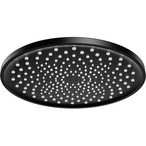 Anti-Kalk-Duschkopf, großer wassersparender Regenduschkopf, runder fester Hochdruckduschkopf für Badezimmer, stabiles ABS, 10 Zoll, schwarz