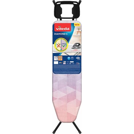 Vileda Diamond S Table à Repasser Rose Réglable