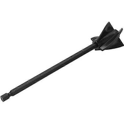 12 spatules de mélange de peinture en spirale en plastique noir de 22 cm pour perceuse électrique ( ) (1/4)