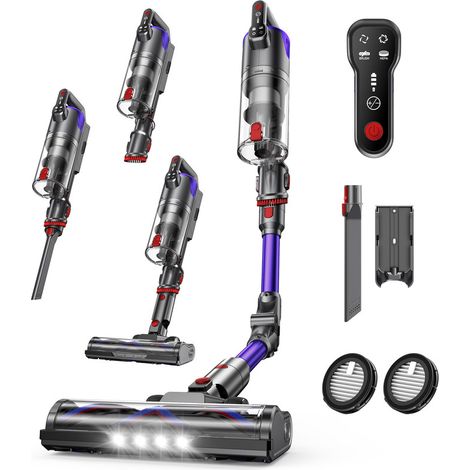 Aspirateur balai sans fil 550W – Aspiration 52Kpa – Autonomie 50min – Tube pliable et brosse anti-enchevêtrement pour poils d’animaux (1/5)