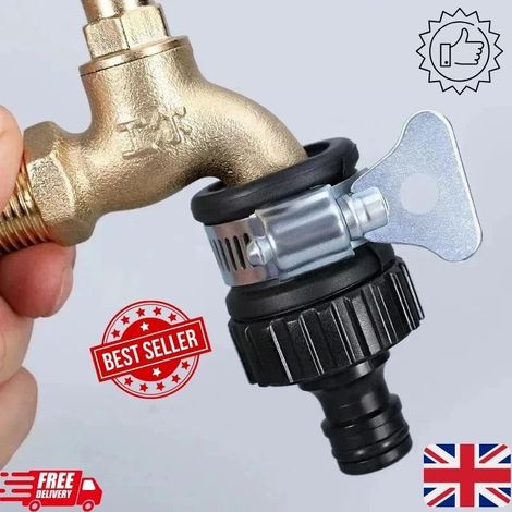 Adaptateur universel pour robinet de cuisine/salle de bain, compatible avec les tuyaux d'arrosage et les mitigeurs. (1/2)