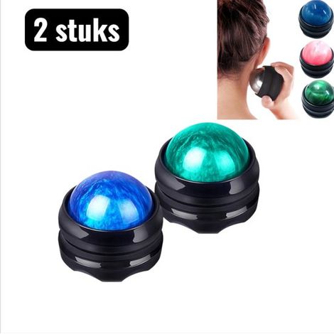 pièces - Balle de massage - Mini balle de massage avec rouleaux - Balle de trigger point portable pour le cou, le dos et les jambes, idéale pour la relaxation musculaire, le relâchement fascial - Vert (1/5)