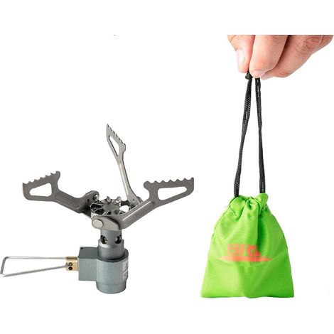 Réchaud de camping 3000T ultra léger 25 g en alliage de titane Réchaud à gaz Cuisinière d'extérieur Réchaud à gaz portable pour pique-nique (3000T) (1/5)