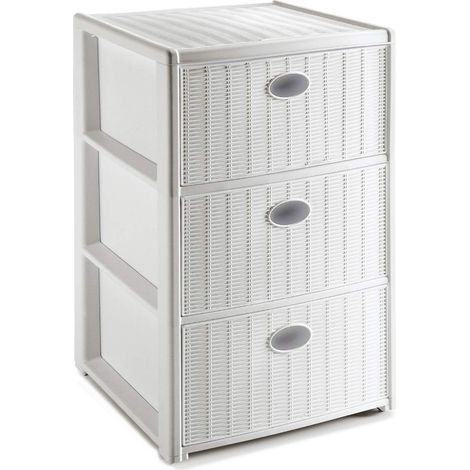 Cassettiera Elegance 3 Cassetti Cm 40 x 40X60 H Colore Bianco Stefanplast (1/2)