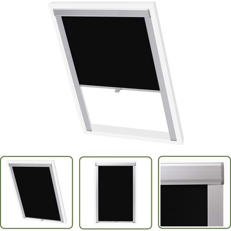The Living Store Verdunkelungsrollo Schwarz 206 - Dachfensterrollo - Velux Rollo - Verdunklungsrollo - Schlafzimmer Rollo - Wohnzimmer Rollo (1/5)