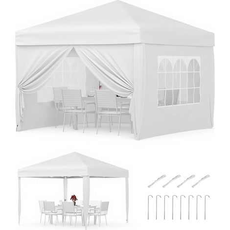 Tonnelle Pliante 3x3 m avec 4 Parois Latérales - Barnum de Réception Imperméable et Anti-UV - Hauteur Réglable - kaki