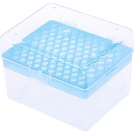 Universelle rechteckige Pipette mit 100 Positionen, 1000 µl/1 ml, Pipettenspitzenbox, Laborbedarf-Sky blue (1/2)