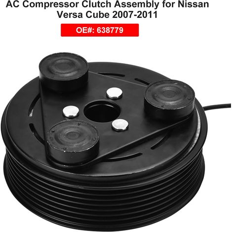 Kupplungsbaugruppe für Klimakompressor, Riemenscheibe und Spule für Nissan Versa Cube 2007–2011, Teilenummer 638779 (1/5)