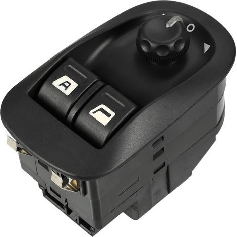 Interrupteur de commande de rétroviseur électrique compatible avec Peugeot 206 2000-2009, rétroviseurs rabattables électriques de porte en plastique noir durable (1/4)