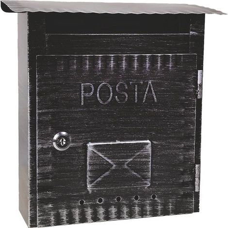 CASSETTA POSTALE 'IBISCO' cm 26x9,7x h 29 - argento antico